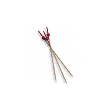 picks "bola roja" 12cms natural bambu (pack 100 unid.)