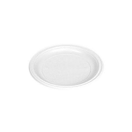 plato plastico blanco 22cms (pack 100 unid.)