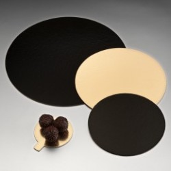 carton pasteleria doble cara 20cms diametro oro/negro carton (1 pack 100 unid.)