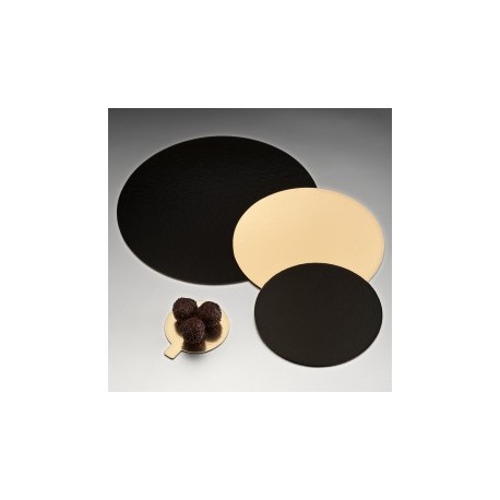 carton pasteleria doble cara 20cms diametro oro/negro carton (1 pack 100 unid.)