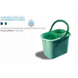 cubo rectangular y escurridor 15 lts (1 unid.)