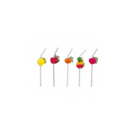 canutillos decorados -flexibles frutas 23cms surtido pp (pack 100 unid.)