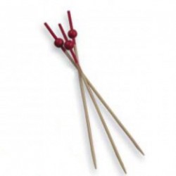 picks "bola roja" 12cms natural bambu (pack 100 unid.)