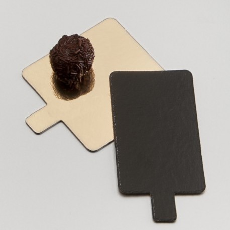 carton pasteleria doble cara 5,5x9,5cms oro/negro carton (pack 250 unid.)