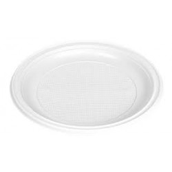 plato plastico blanco 22cms (pack 100 unid.)