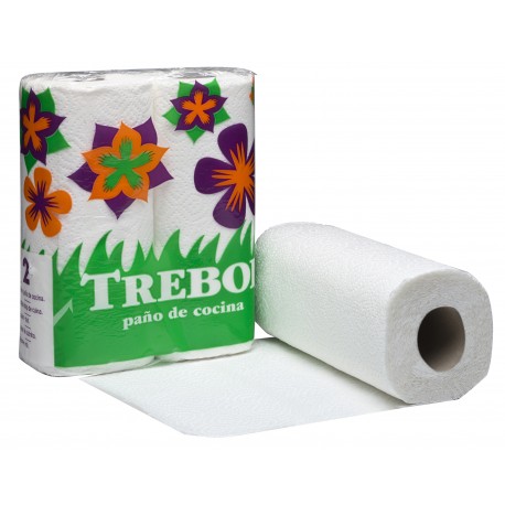 rollo cocina 2/c trebol 45/10 2 rollos. (1 paq. de 2 rollos)