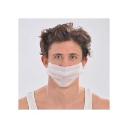 mascarilla simple papel 1/c blanco con gomas (1 pack 100 unid.)