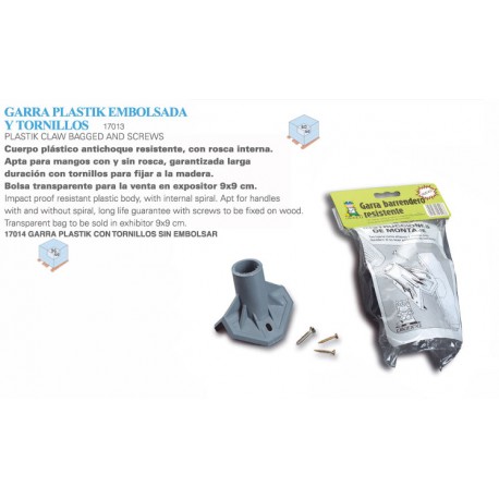 garra plastik con tornillos (1 unid.)