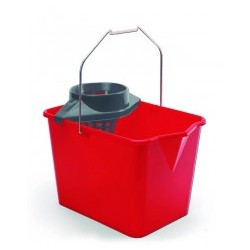 cubo rectangular con escurridor rojo 14lts (1 unid.)