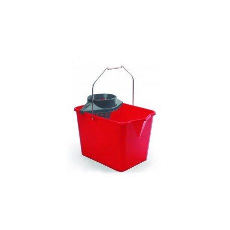 cubo rectangular con escurridor rojo 14lts (1 unid.)