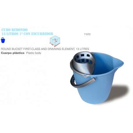 cubo redondo con escurridor 13 lts (1 unid.)