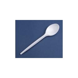 cuchara blanco plastico eco (1 pack 100 unid.)