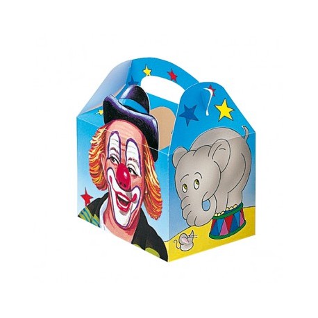 caja infantil cartulina circo 16x10x17 cuatricomia (1 pack 50 unid.)
