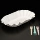 bandeja oval plastificada 19x11x3,5 blanco cartoncillo (1 pack 250 unid.)