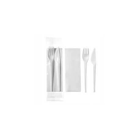 juego cuchillo, tenedor, servilleta, sal, pimienta (1 unid.)